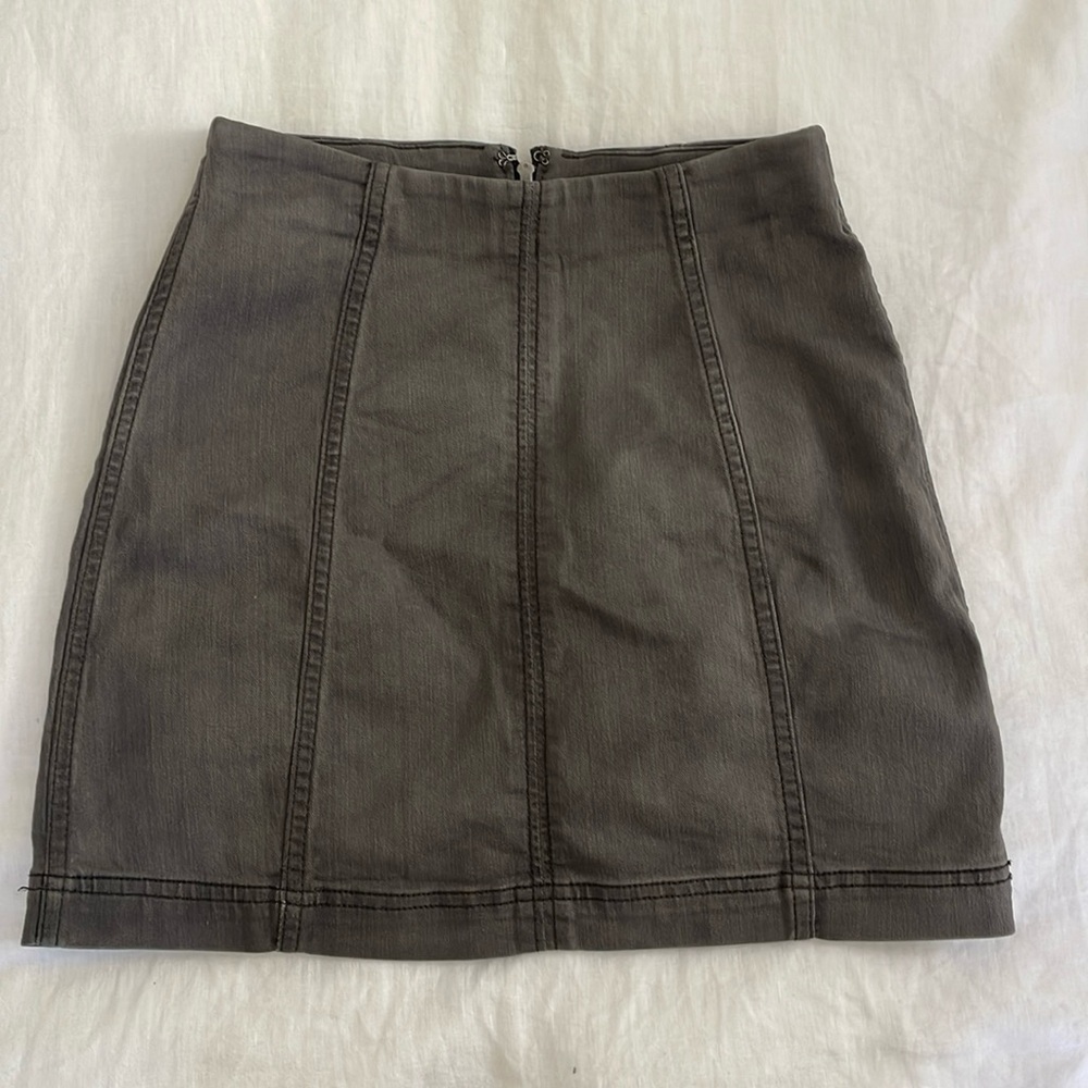 Grey Denim Free People Skirt